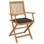 8 pcs folding garden chairs and solid acacia wood cushions by vidaXL, Garden chairs - Ref: Foro24-3075108, Price: 429,53 €, D...