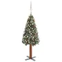 Narrow artificial Christmas tree LED and green PVC balls 180 cm by vidaXL, Christmas trees - Ref: Foro24-3077861, Price: 114,...