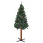 Árbol Navidad artificial estrecho LED y bolas PVC verde 180 cm de vidaXL, Arboles de navidad - Ref: Foro24-3077861, Precio: 1...