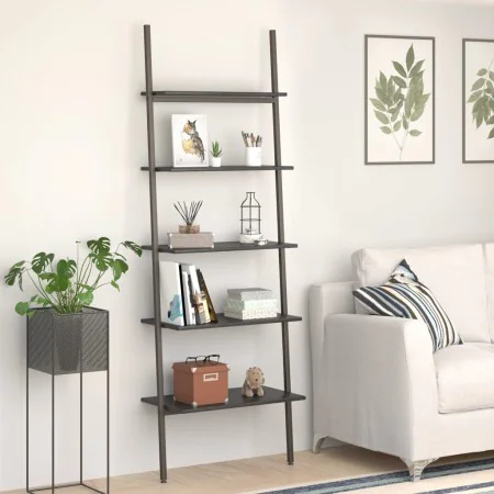 Inclined shelving unit with 5 shelves black 64x34x185.5 cm by vidaXL, Bookcases and shelves - Ref: Foro24-336378, Price: 84,5...