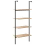 Inclined shelf with 4 light brown and black shelves 64x35x152.5 cm by vidaXL, Bookcases and shelves - Ref: Foro24-336382, Pri...