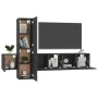 TV-Lounge-Möbel-Set 5 Stück schwarzes Ingenieurholz von vidaXL, TV-Möbel - Ref: Foro24-3078758, Preis: 137,35 €, Rabatt: %