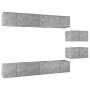 Set muebles de salón TV 8 pzas madera ingeniería gris hormigón de vidaXL, Muebles TV - Ref: Foro24-3079147, Precio: 243,77 €,...