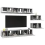 Set muebles de salón TV 8 pzas madera ingeniería gris hormigón de vidaXL, Muebles TV - Ref: Foro24-3079147, Precio: 243,77 €,...