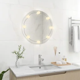 Round glass wall mirror with LED lights by vidaXL, Mirrors - Ref: Foro24-3078641, Price: 44,09 €, Discount: %