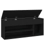 Black engineered wood shoe bench 105x30x45 cm by vidaXL, Shoe racks and shoe organizers - Ref: Foro24-808757, Price: 78,49 €,...