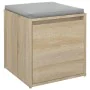 Sonoma Eiche Sperrholz Hocker Schublade 40,5x40x40 cm von vidaXL, Aufbewahrungskörbe - Ref: Foro24-808777, Preis: 45,98 €, Ra...