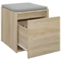 Sonoma Eiche Sperrholz Hocker Schublade 40,5x40x40 cm von vidaXL, Aufbewahrungskörbe - Ref: Foro24-808777, Preis: 45,98 €, Ra...