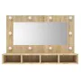 Furniture with mirror and LED lights in Sonoma oak color 90x31.5x62 cm by vidaXL, bathroom vanities - Ref: Foro24-808894, Pri...