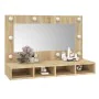 Furniture with mirror and LED lights in Sonoma oak color 90x31.5x62 cm by vidaXL, bathroom vanities - Ref: Foro24-808894, Pri...