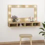 Furniture with mirror and LED lights in Sonoma oak color 90x31.5x62 cm by vidaXL, bathroom vanities - Ref: Foro24-808894, Pri...