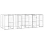 Galvanized steel outdoor kennel 12.1 m² by vidaXL, Dog kennels and fences - Ref: Foro24-3082285, Price: 758,63 €, Discount: %