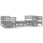 Garden furniture set 5 pieces solid gray pine wood by vidaXL, Garden sets - Ref: Foro24-3082399, Price: 280,83 €, Discount: %