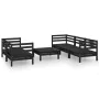 Garden furniture set 6 pieces black solid pine wood by vidaXL, Garden sets - Ref: Foro24-3082476, Price: 314,54 €, Discount: %