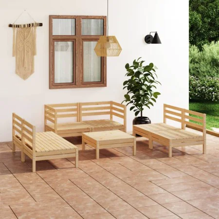 Gartenmöbel-Set 7-teilig aus massivem Kiefernholz von vidaXL, Gartensets - Ref: Foro24-3082557, Preis: 298,37 €, Rabatt: %