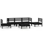 Garden furniture set 6 pieces black solid pine wood by vidaXL, Garden sets - Ref: Foro24-3082541, Price: 302,98 €, Discount: %