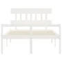 Elderly bed solid wood headboard white 140x200 cm by vidaXL, Beds and slatted bases - Ref: Foro24-3195417, Price: 165,19 €, D...