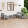 Garden furniture set 8 pieces solid gray pine wood by vidaXL, Garden sets - Ref: Foro24-3082494, Price: 349,30 €, Discount: %