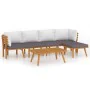 Garden furniture 6 pieces with cushions solid acacia wood by vidaXL, Garden sets - Ref: Foro24-3087026, Price: 430,26 €, Disc...