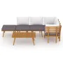 Garden furniture 6 pieces with cushions solid acacia wood by vidaXL, Garden sets - Ref: Foro24-3087026, Price: 430,26 €, Disc...