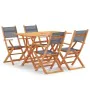 Garden dining set 5 pieces solid wood eucalyptus gray by vidaXL, Garden sets - Ref: Foro24-3086956, Price: 273,67 €, Discount: %