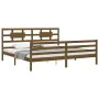 Honey brown solid wood bed frame and headboard 200x200 cm by vidaXL, Beds and slatted bases - Ref: Foro24-3194464, Price: 177...