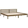 Honey brown solid wood bed frame and headboard 200x200 cm by vidaXL, Beds and slatted bases - Ref: Foro24-3194464, Price: 177...