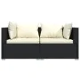 2-seater sofa with black synthetic rattan cushions by vidaXL, Garden sets - Ref: Foro24-317487, Price: 181,12 €, Discount: %