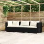 3-seater sofa with black synthetic rattan cushions by vidaXL, Garden sets - Ref: Foro24-317489, Price: 296,32 €, Discount: %