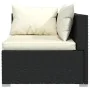 3-seater sofa with black synthetic rattan cushions by vidaXL, Garden sets - Ref: Foro24-317489, Price: 296,32 €, Discount: %