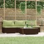 4-piece garden furniture set and brown synthetic rattan cushions by vidaXL, Garden sets - Ref: Foro24-317562, Price: 364,13 €...