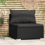 Zentrales Gartensofa mit Kissen aus schwarzem synthetischem Rattan von vidaXL, Modulare Sofas für den Außenbereich - Ref: For...