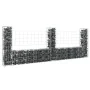 U-shaped gabion basket 3 iron posts 260x20x100 cm by vidaXL, fence panels - Ref: Foro24-151276, Price: 83,78 €, Discount: %