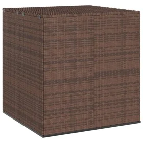 Braune Gartenkissentruhe aus PE-Rattan, 100 x 97,5 x 104 cm von vidaXL, Aufbewahrungsboxen für den Außenbereich - Ref: Foro24...