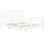 White solid wood bed frame with headboard 120x200 cm by vidaXL, Beds and slatted bases - Ref: Foro24-3194372, Price: 136,11 €...