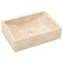 Solid teak wood bathroom vanity with cream marble sinks by vidaXL, bathroom vanities - Ref: Foro24-3096585, Price: 505,24 €, ...