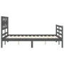 Estructura de cama con cabecero madera maciza gris 140x190 cm de vidaXL, Camas y somieres - Ref: Foro24-3194423, Precio: 166,...