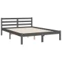 Estructura de cama con cabecero madera maciza gris 140x190 cm de vidaXL, Camas y somieres - Ref: Foro24-3194423, Precio: 166,...