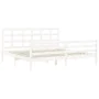 White solid wood bed frame with headboard 200x200 cm by vidaXL, Beds and slatted bases - Ref: Foro24-3194007, Price: 150,80 €...