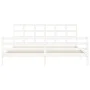 White solid wood bed frame with headboard 200x200 cm by vidaXL, Beds and slatted bases - Ref: Foro24-3194007, Price: 150,80 €...