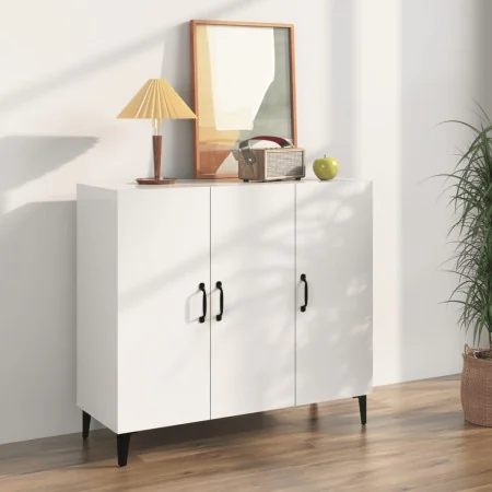 Glossy white engineered wood sideboard 90x34x80 cm by vidaXL, Sideboards - Ref: Foro24-812507, Price: 108,78 €, Discount: %