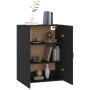 Black engineered wood hanging cabinet 69.5x34x90 cm by vidaXL, Lockers and storage cabinets - Ref: Foro24-812268, Price: 71,7...