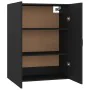 Black engineered wood hanging cabinet 69.5x34x90 cm by vidaXL, Lockers and storage cabinets - Ref: Foro24-812268, Price: 71,7...