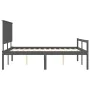 Estructura de cama con cabecero madera maciza gris 160x200 cm de vidaXL, Camas y somieres - Ref: Foro24-3195493, Precio: 164,...