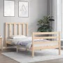 Bed frame with solid wood headboard 100x200 cm by vidaXL, Beds and slatted bases - Ref: Foro24-3193781, Price: 100,61 €, Disc...