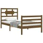 Honey brown solid wood bed frame with headboard 90x200cm by vidaXL, Beds and slatted bases - Ref: Foro24-3194429, Price: 117,...