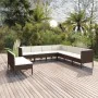 9-teiliges Gartenmöbel-Set und braune synthetische Rattankissen von vidaXL, Gartensets - Ref: Foro24-3094467, Preis: 827,29 €...