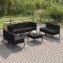 Gartenmöbelset 8-teilig und Kissen Kunststoff Rattan schwarz von vidaXL, Gartensets - Ref: Foro24-3094357, Preis: 563,79 €, R...