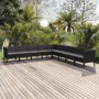 Garden furniture set 9 pieces black synthetic rattan cushions by vidaXL, Garden sets - Ref: Foro24-3094465, Price: 645,15 €, ...