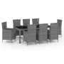 Garden dining set 9 pieces and gray synthetic rattan cushions by vidaXL, Garden sets - Ref: Foro24-3094884, Price: 704,81 €, ...